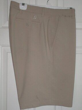 FootJoy Mens Flat Front Tan Stretch Golf Short Pant - Size 36W